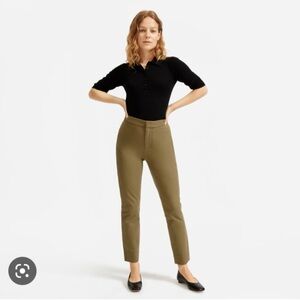 Everlane The Fixed-Waist Stretch Cotton Pant Olive Size 10
